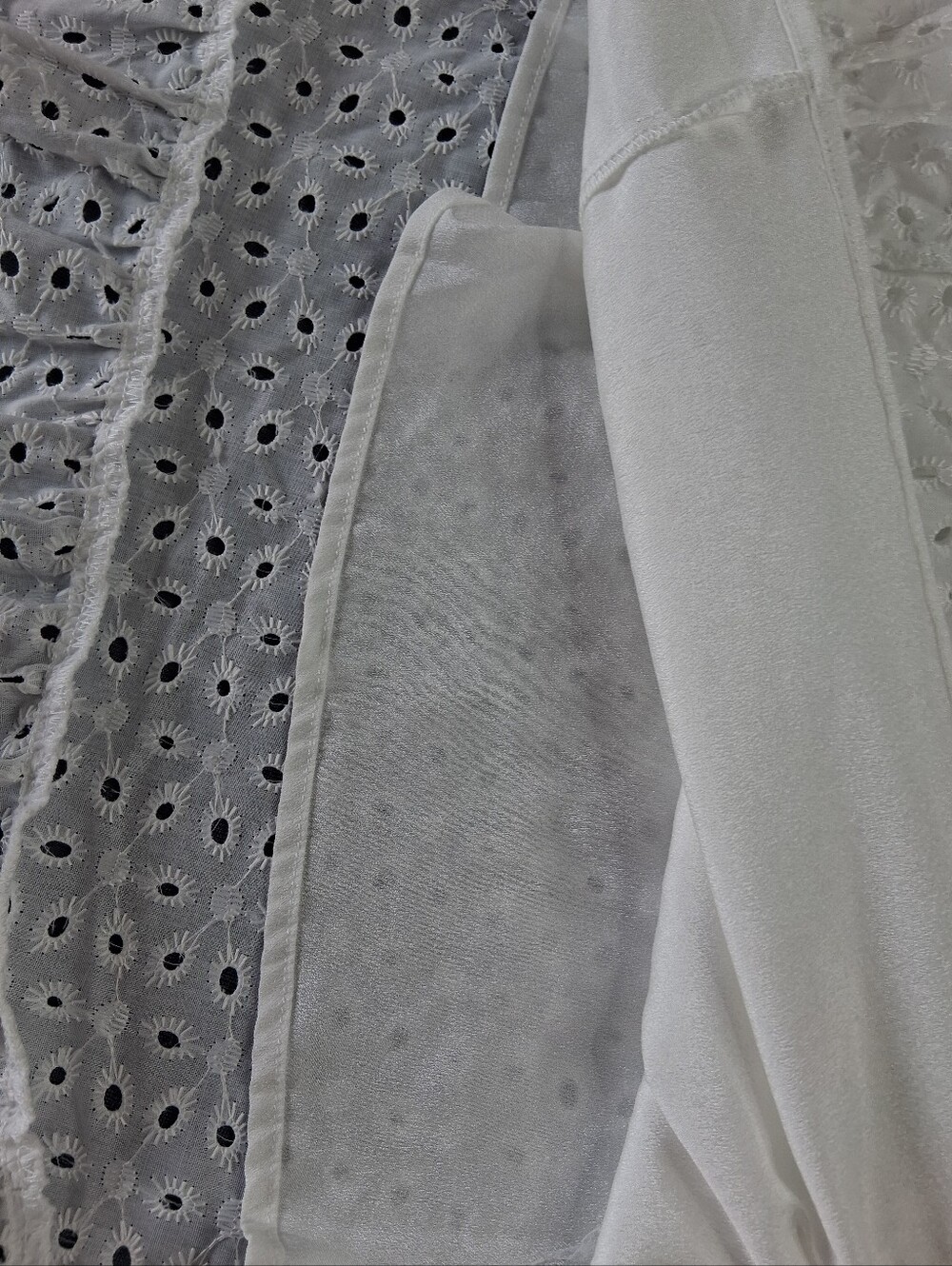 Girls White Eyelet Button-Front Dress - Picture 9 of 11